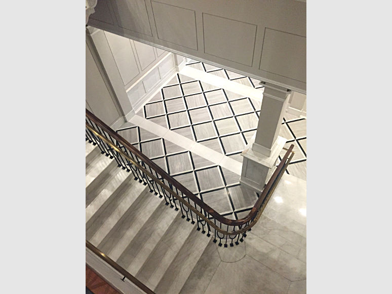 marble stairs and floor