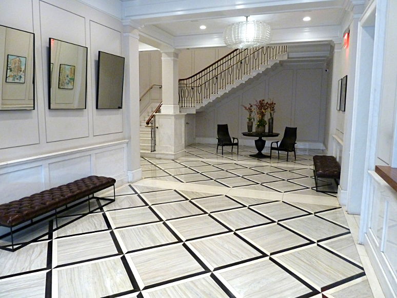 lobby with marble floor